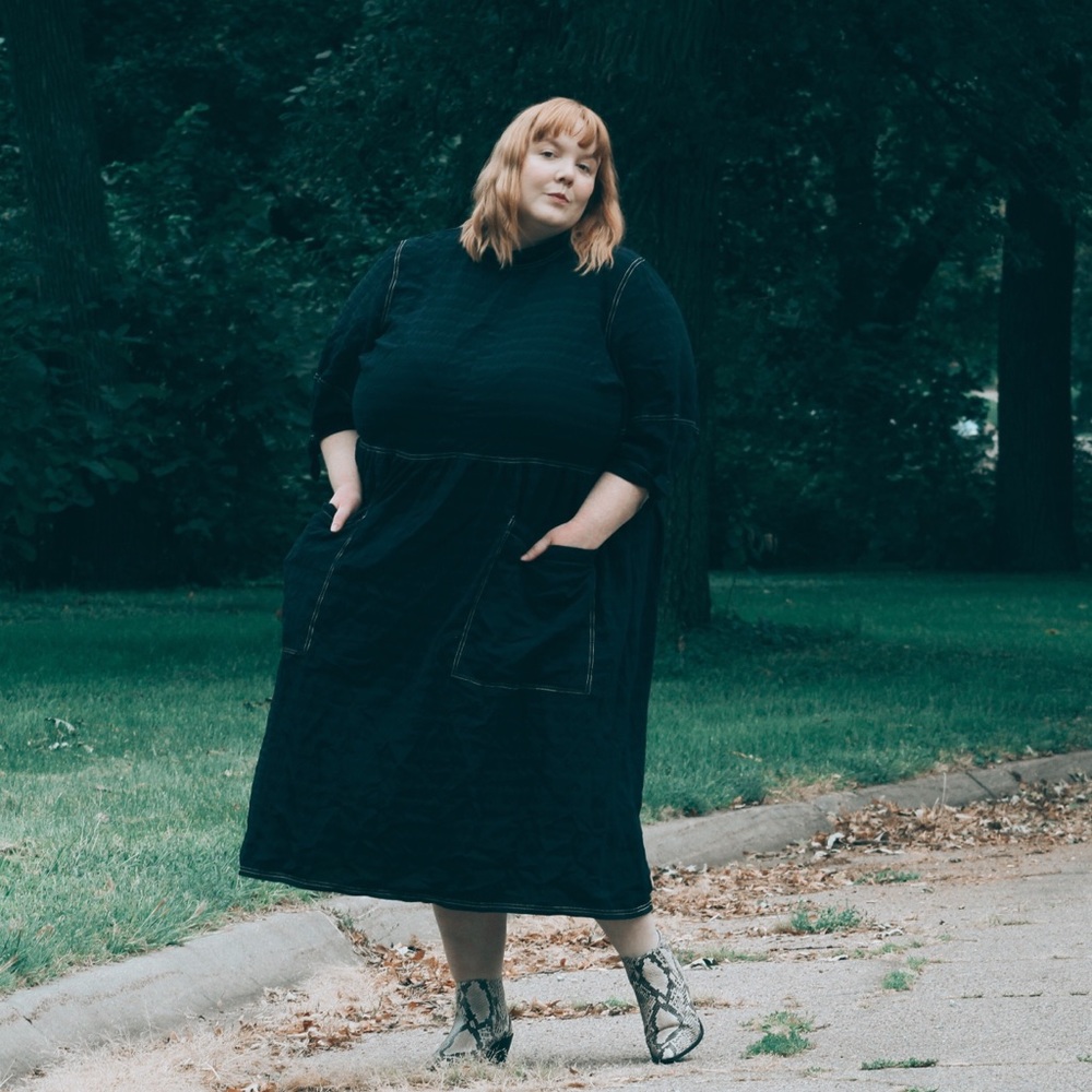 ASOS | 24 | Black Midi Apron Dress